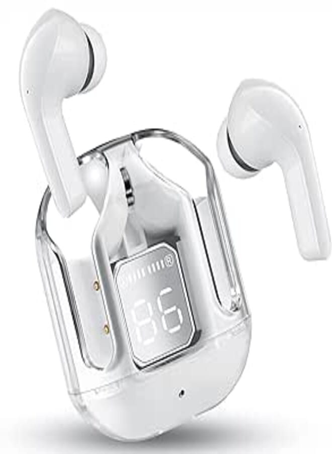 Transparent Bluetooth Earphones, 5.3 Wireless Microphone, In-Ear Noise Reduction, Sports Earphones for Music and Videos
